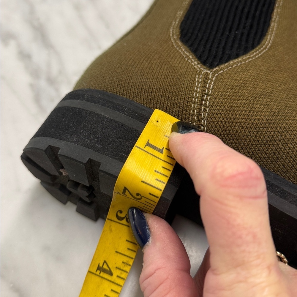 Rothy's Women's The Lug Sole Slip on Chelsea Boot in Brown Chartreuse size 8 TTS - Picture 12 of 16